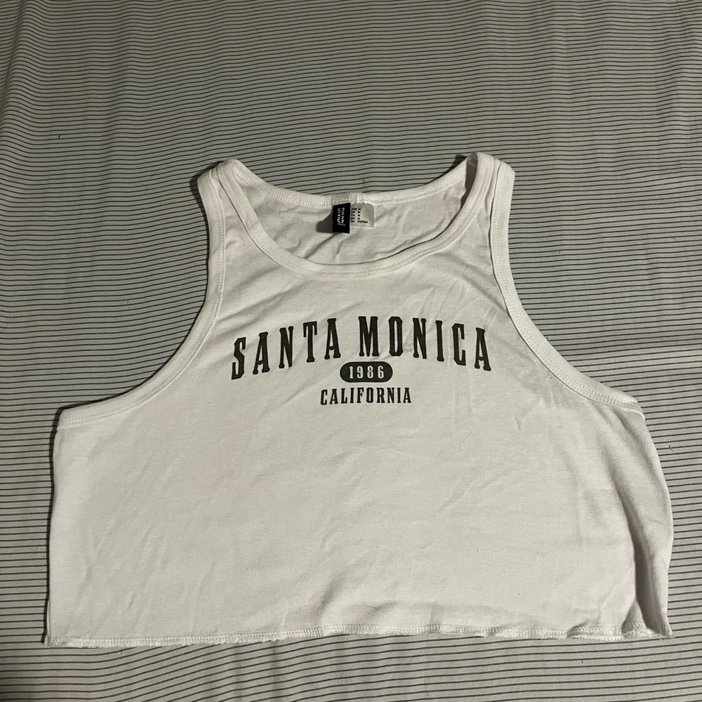 white cropped tank top